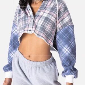 Adika Cropped Hooded Flannel